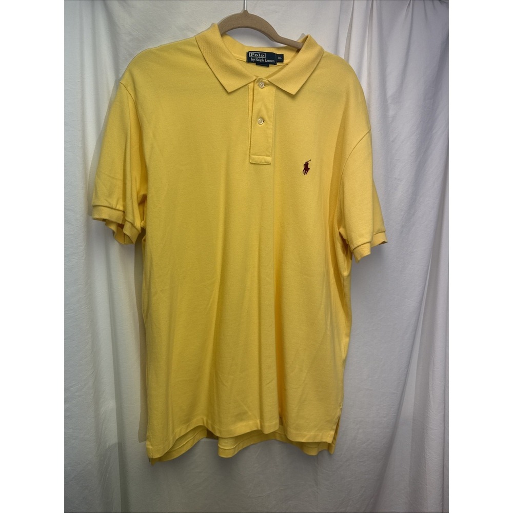 Polo Ralph Lauren Dress Shirt Mens Extra Large Yellow Preppy‎